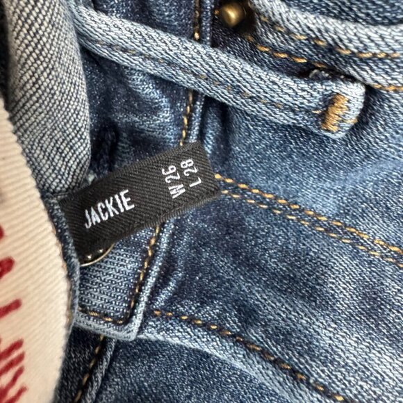 DRIFTWOOD Jackie Star Embellished Trim Skinny Stretch Denim Ankle Jeans Size 26 - Picture 5 of 9